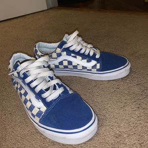 Blue Checkerboard Vans